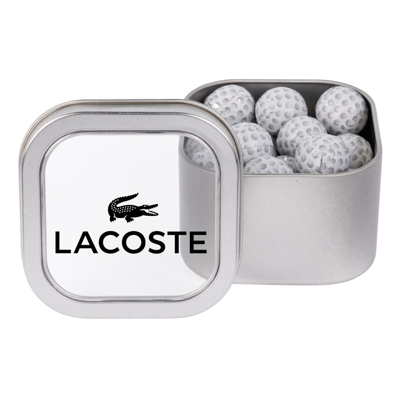 Window Tin with Chocolate Golf Balls