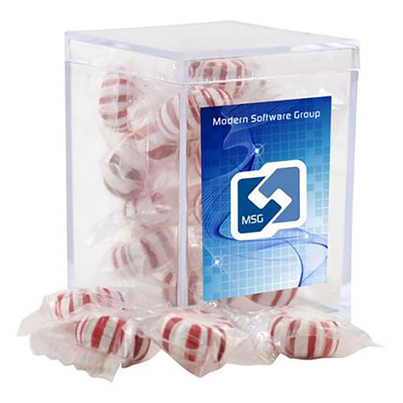 NC Custom: Small Acrylic Candy Box with Starlight Mints. Supplied By:  Chocolate Inn