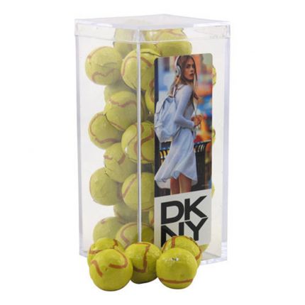 Large Acrylic Box with Chocolate Tennis Balls