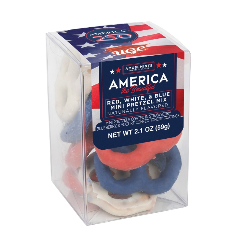 America 250- Short Acetate-Red, White and Blue Mini Pretzel Mix