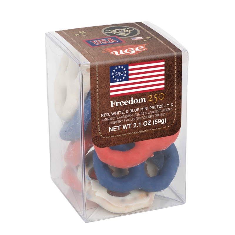 Freedom250- Short Acetate-Red, White and Blue Mini Pretzel Mix