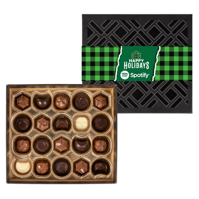 Gourmet Chocolate Truffles Gift Box w/ Full Color Band - 20 pc