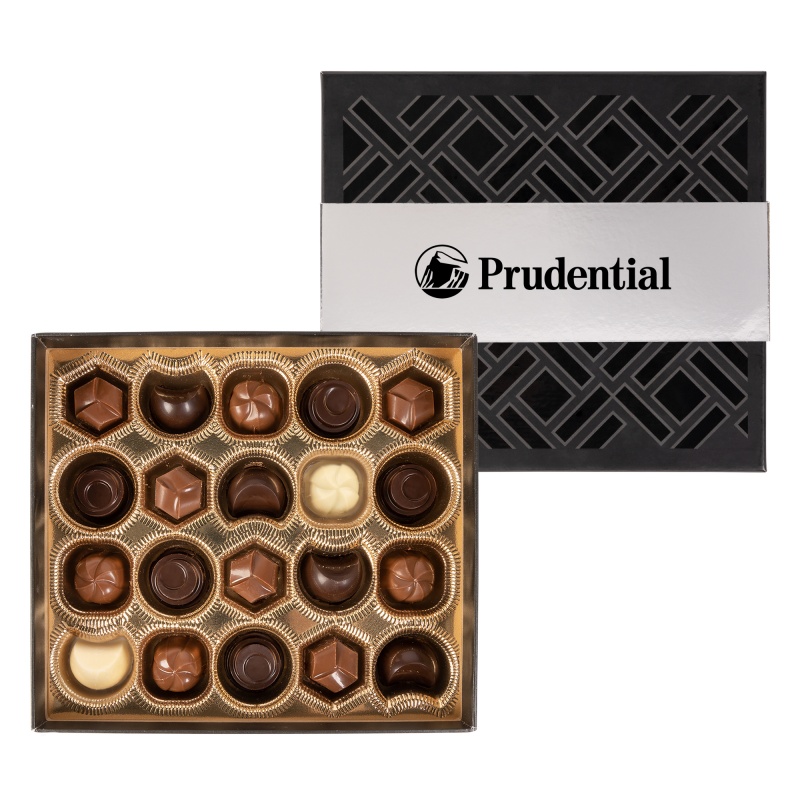 Gourmet Truffles Gift Box Silver Band - 20 pc