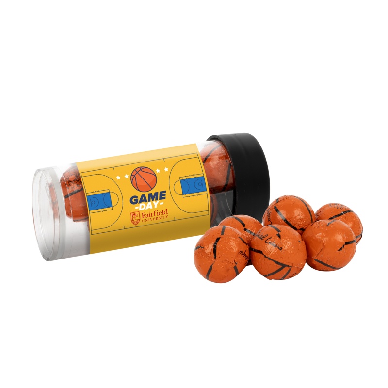 Tube with Chocolate Basketballs