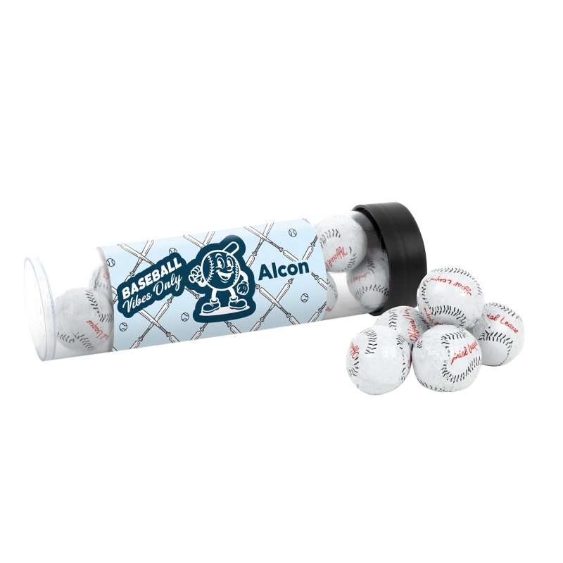 Tube with Chocolate Baseballs