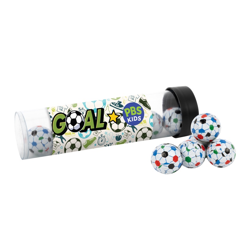Tube with Choc Soccer Balls