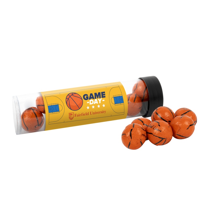 Tube with Chocolate Basketballs