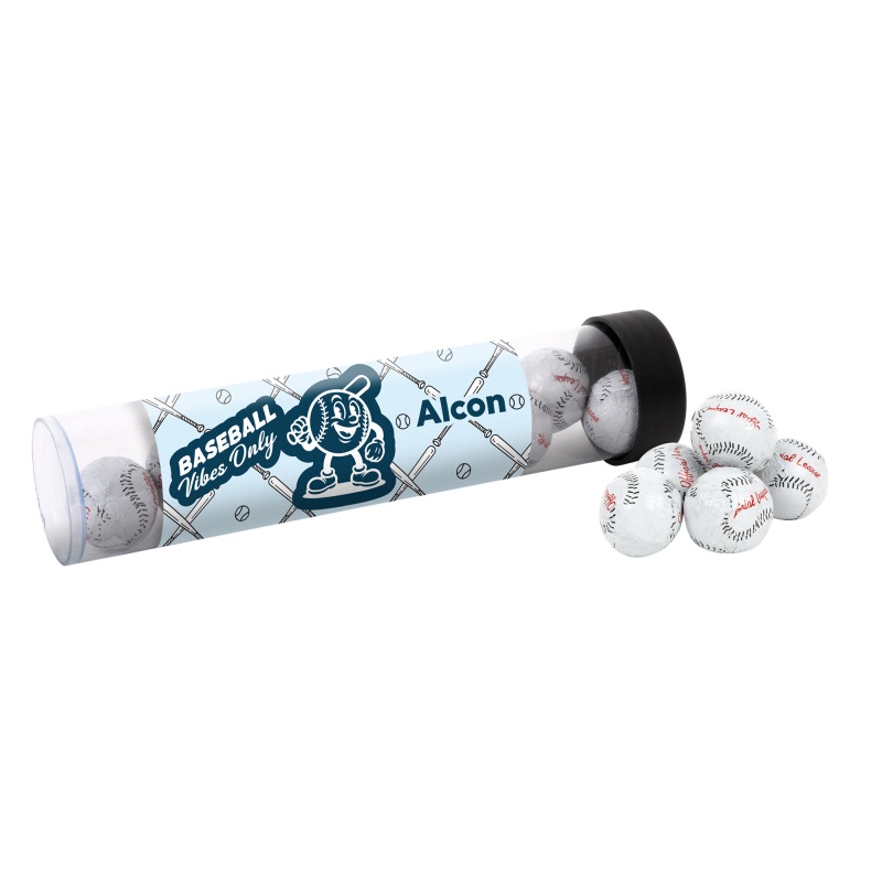 Tube with Chocolate Baseballs