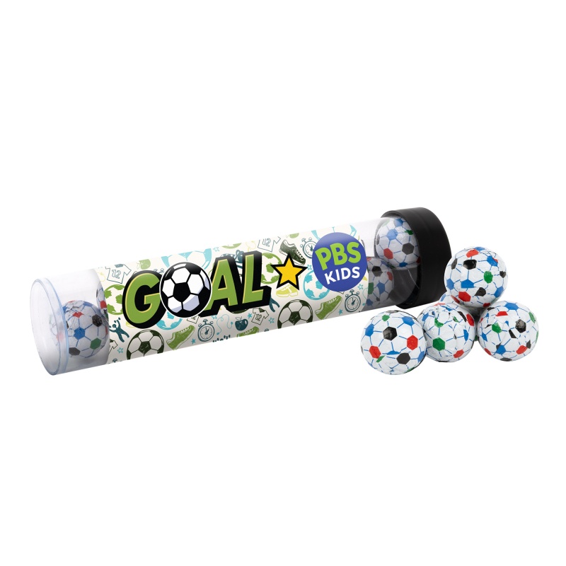 Tube with Choc Soccer Balls