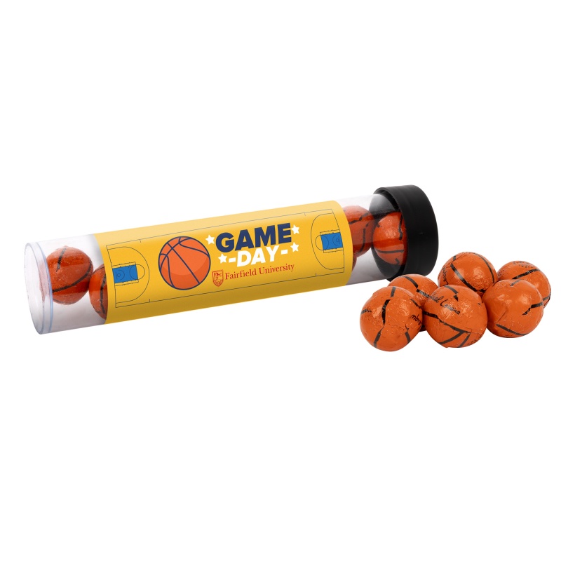 Tube with Chocolate Basketballs