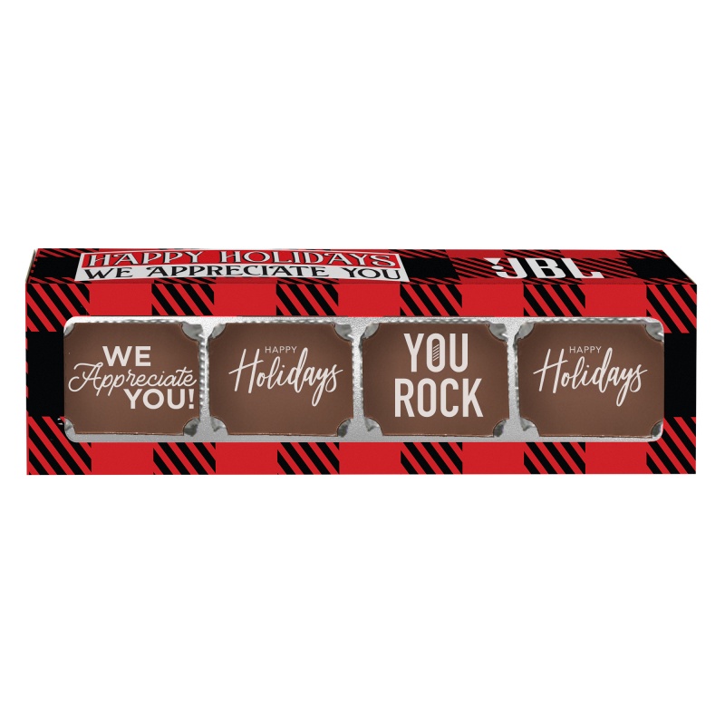 Holiday Appreciation Plaid Chocolate Slider Box