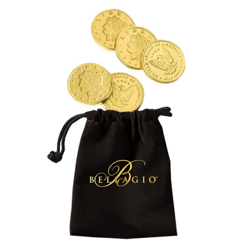 Velour Pouches with Chocolate Coins